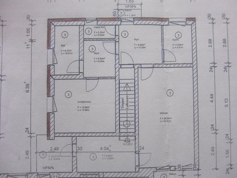 BS-Veltenhof ETW-3-ZiKüBadGäste-WC,3 Balkone im 4 Parteienhaus