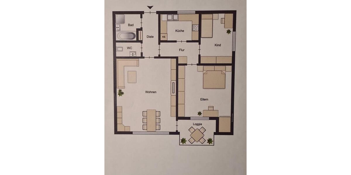 Dachgeschoßwohnung Braunschweig Wabe-Schunter-Beberbach - 3 Zimmer, 80 m&sup2;, 1.200&euro; | Angebot:26214824