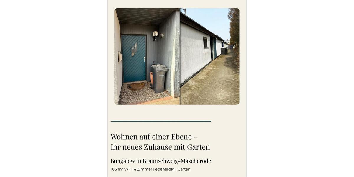 Bungalow Braunschweig Südstadt- Rautheim- Mascherode - 4 Zimmer, 103 m&sup2;, 345.000&euro; | Angebot:26194715
