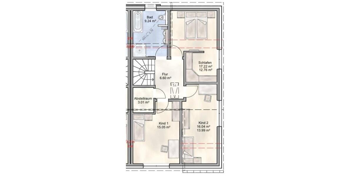 Etagenwohnung Braunschweig Lehndorf-Watenbüttel - 4 Zimmer, 128 m&sup2;, 1.200&euro; | Angebot:26499199