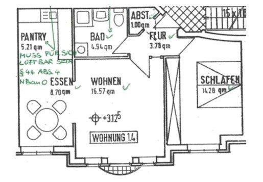 Etagenwohnung Wolfsburg Ehmen - 2 Zimmer, 55 m&sup2;, 211.000&euro; | Angebot:27085515