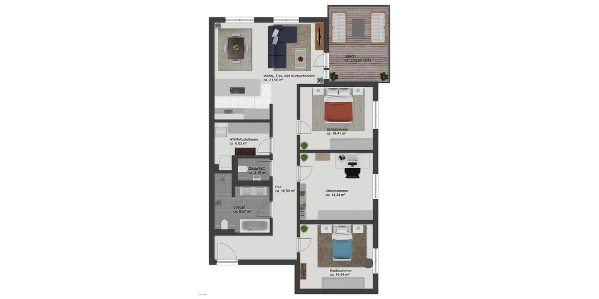 Etagenwohnung Weyhausen - 4 Zimmer, 117 m&sup2;, 330.000&euro; | Angebot:26108130