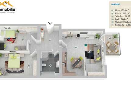 gemütliche 3 Zimmer-Wohnung in Mariental mit Balkon 3 zimmer