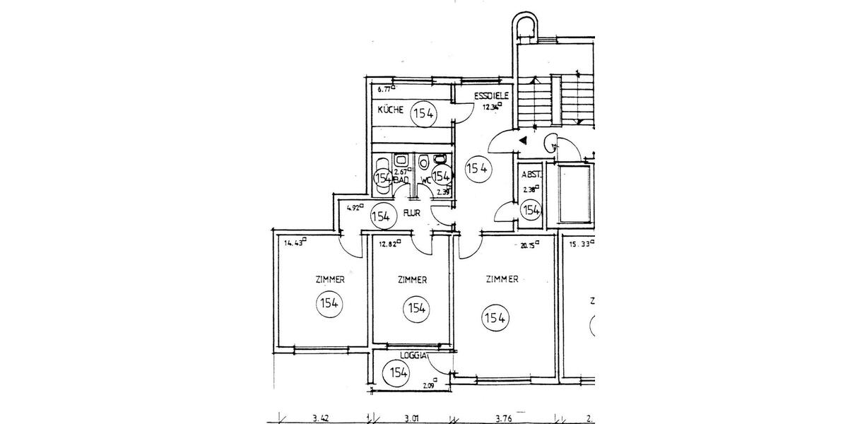 Etagenwohnung Wolfsburg Detmerode - 3 Zimmer, 81 m&sup2;, 139.000&euro; | Angebot:26225864