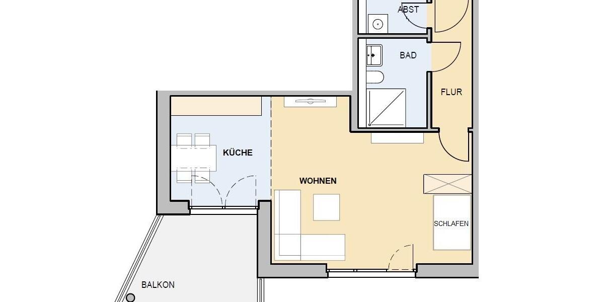 Anfragen nur per Mail: Riesige 1 Zimmer - Balkon - Tiefgarage - BH1 Whg. 8 1 zimmer