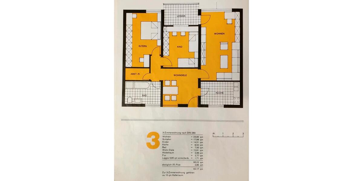 Etagenwohnung Braunschweig Broitzem - 3 Zimmer, 92 m&sup2;, 225.000&euro; | Angebot:27122035