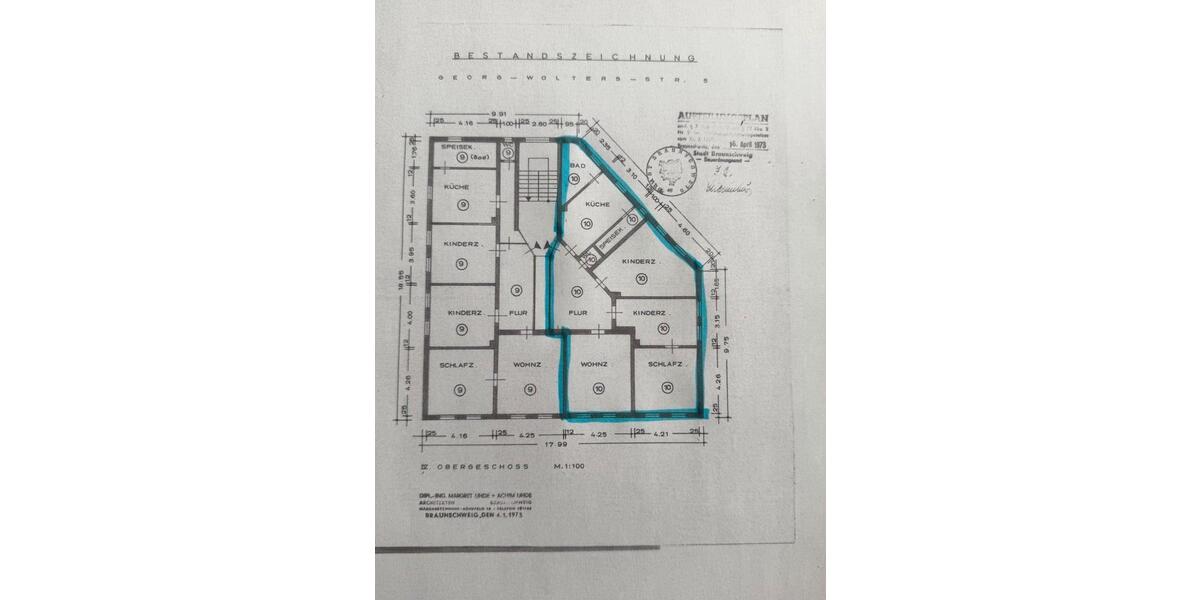 Etagenwohnung Braunschweig Östliches Ringgebiet - 4 Zimmer, 126 m&sup2;, 1.290&euro; | Angebot:25633529