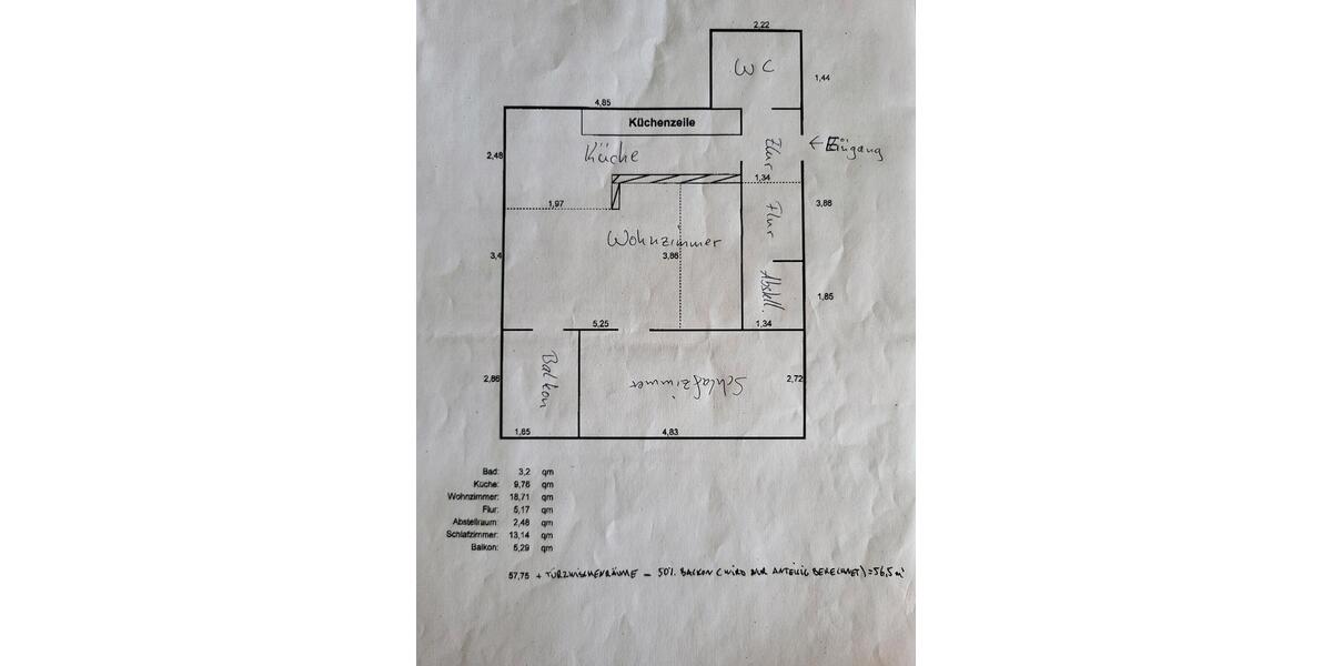 Etagenwohnung Wolfsburg Detmerode - 2 Zimmer, 56 m&sup2;, 98.000&euro; | Angebot:26727284