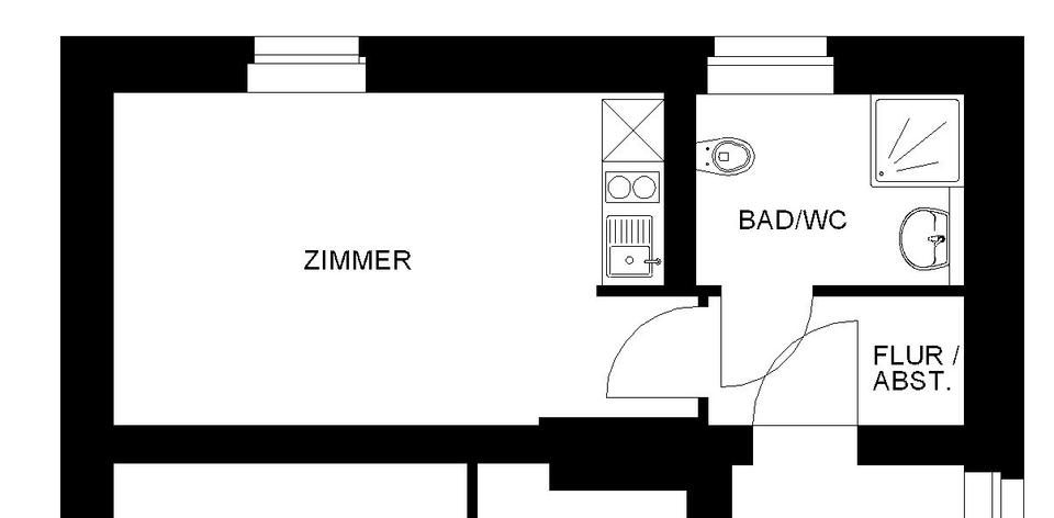 Etagenwohnung Braunschweig Nordstadt - 1 Zimmer, 25 m&sup2;, 345&euro; | Angebot:26163786