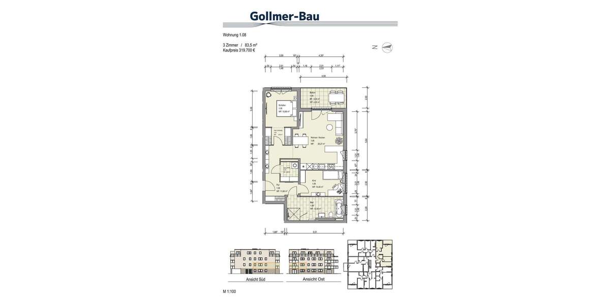 Mit Balkon - moderne Obergeschosswohnung 