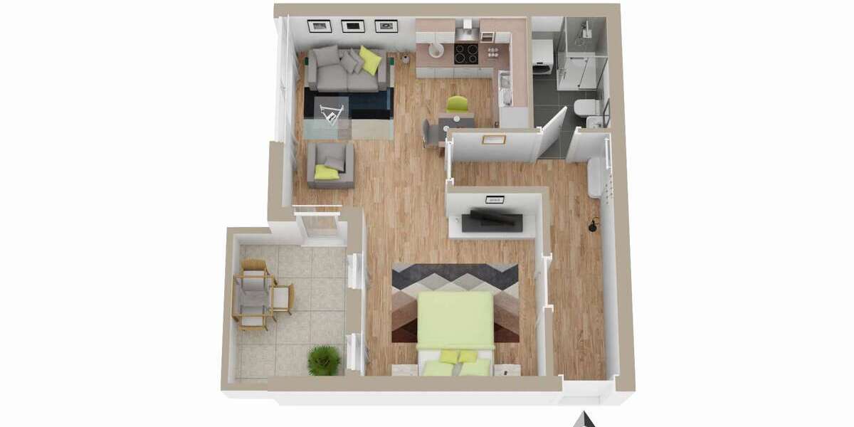 Etagenwohnung Wolfsburg - 1 Zimmer, 43 m&sup2;, 84.900&euro; | Angebot:27246586