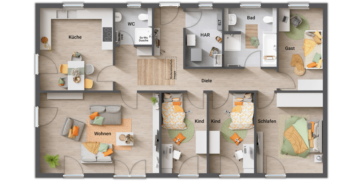Bungalow Wendeburg - 6 Zimmer, 130 m&sup2;, 381.290&euro; | Angebot:26527235