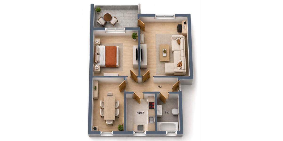 Etagenwohnung Braunschweig Broitzem - 3 Zimmer, 70 m&sup2;, 249.000&euro; | Angebot:26533675