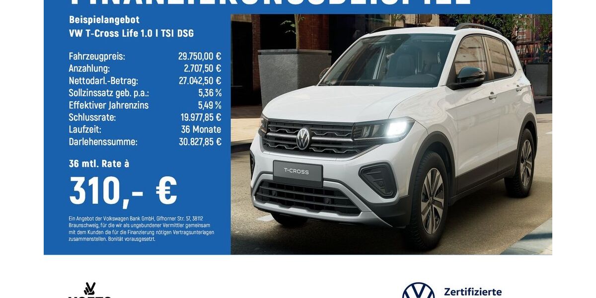VW T-Cross 3.245 km 29.750 &euro; Braunschweig 38124