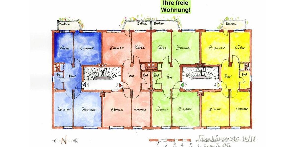 Etagenwohnung Braunschweig Nordstadt - 3 Zimmer, 57 m&sup2;, 359&euro; | Angebot:26297101