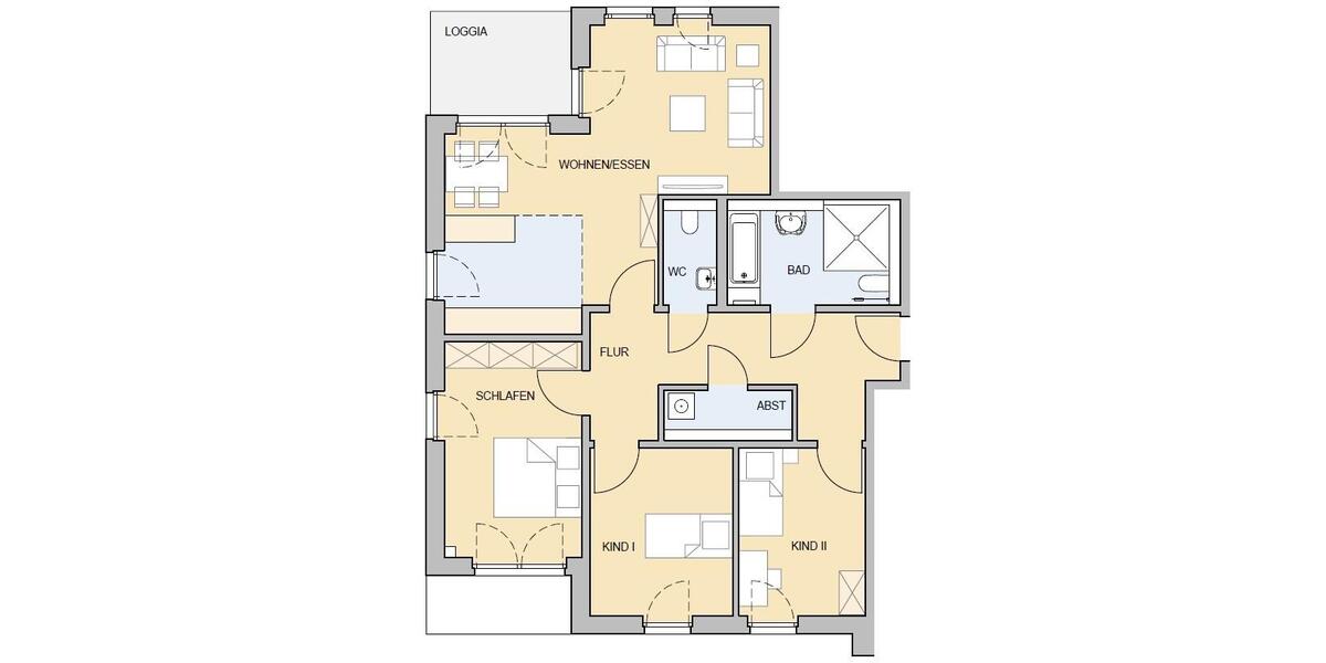 Erdgeschoßwohnung Braunschweig Heidberg-Melverode - 4 Zimmer, 107 m&sup2;, 1.430&euro; | Angebot:26169143