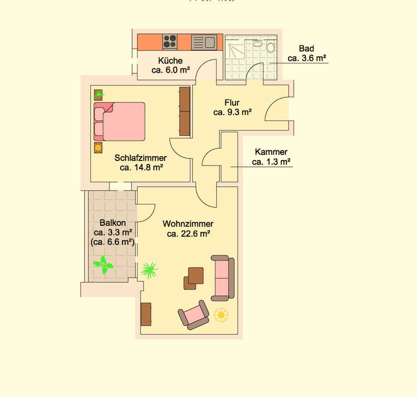 **Frisch renoviert** Zentrale Lage, 2 Zimmer, Balkon, guter Schnitt, Aufzug, Stellplatz