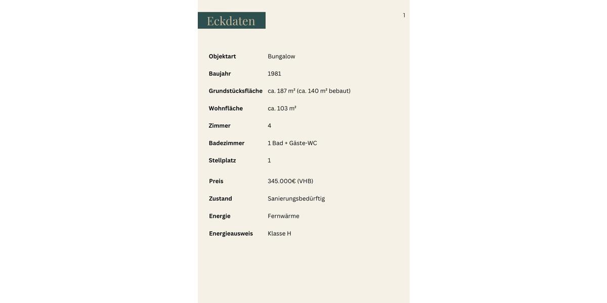 Bungalow Braunschweig Südstadt- Rautheim- Mascherode - 4 Zimmer, 103 m&sup2;, 345.000&euro; | Angebot:26194715