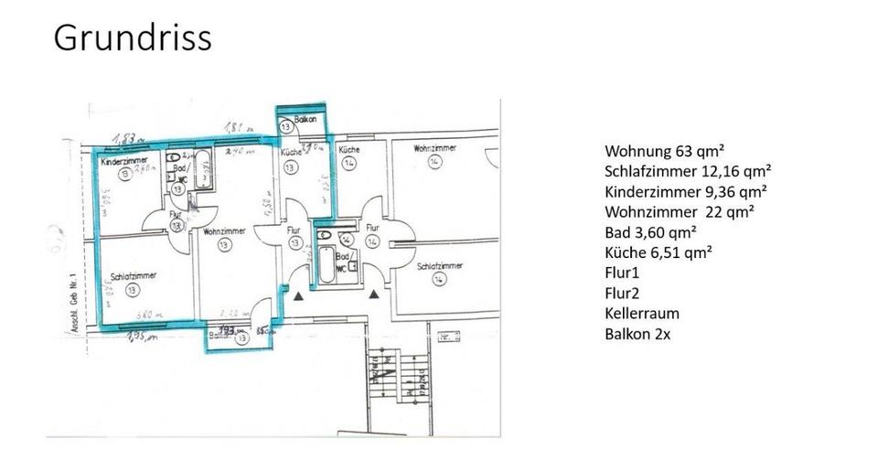 Etagenwohnung Wolfsburg - 3 Zimmer, 63 m&sup2;, 125.000&euro; | Angebot:26993508