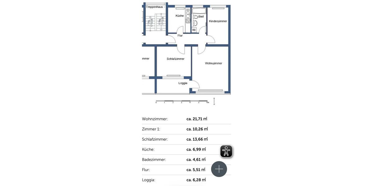Etagenwohnung Wolfsburg Ehmen - 3 Zimmer, 66 m&sup2;, 688&euro; | Angebot:26271716