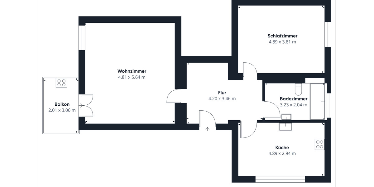 Erdgeschoßwohnung Grasleben - 2 Zimmer, 86 m&sup2;, 555&euro; | Angebot:24663090