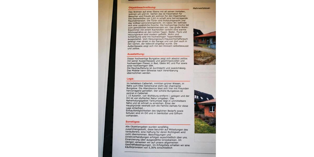 Bungalow Calberlah - 4 Zimmer, 150 m&sup2;, 420.000&euro; | Angebot:25838825