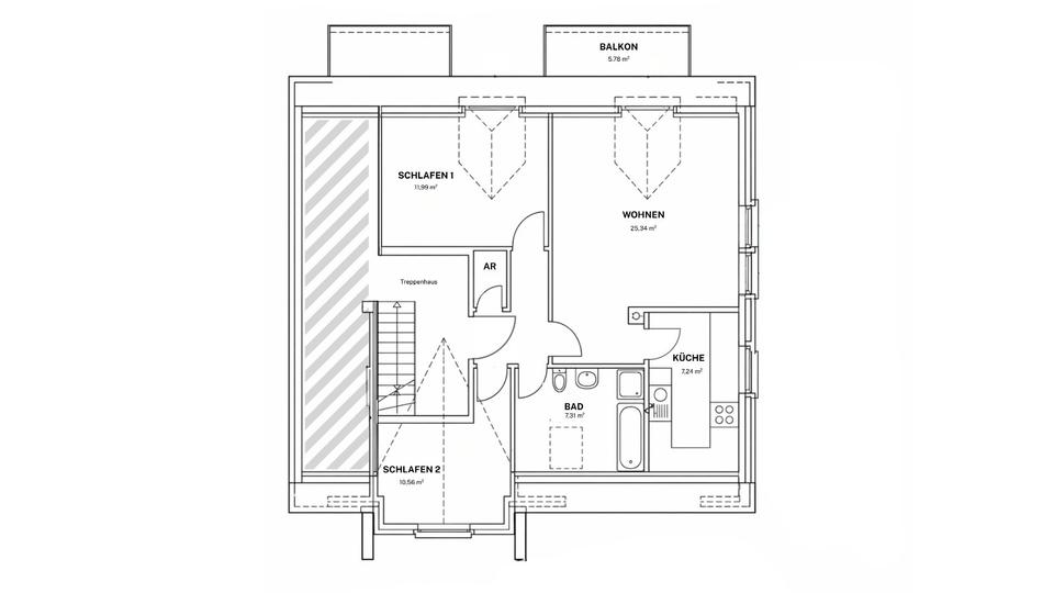 Dachgeschoßwohnung Bokensdorf - 3 Zimmer, 68 m&sup2;, 129.000&euro; | Angebot:26537646