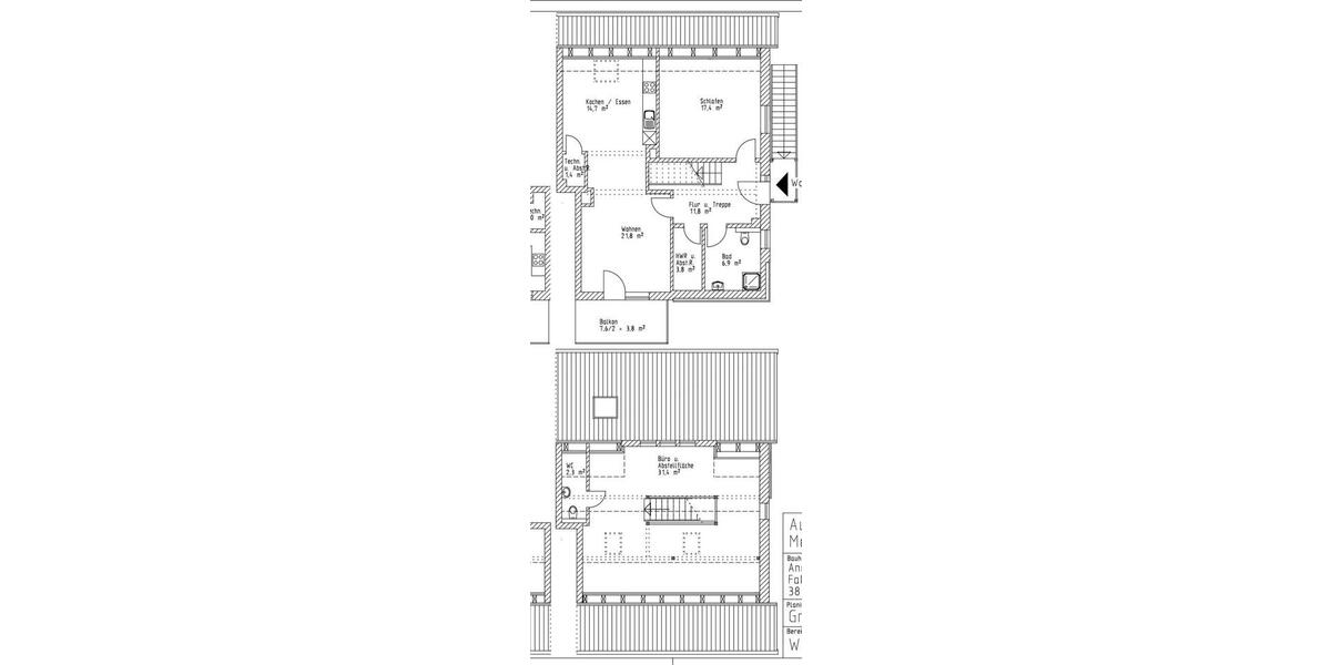 Maisonettenwohnung Vordorf - 3 Zimmer, 115 m&sup2;, 1.150&euro; | Angebot:24472637