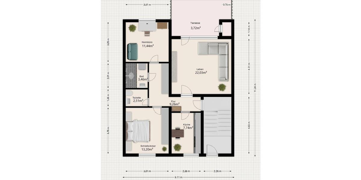 Erdgeschoßwohnung Wolfsburg Detmerode - 3 Zimmer, 71 m&sup2;, 175.000&euro; | Angebot:26313302