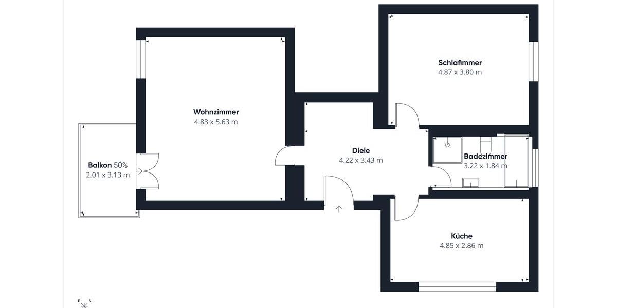 Erdgeschoßwohnung Grasleben - 2 Zimmer, 86 m&sup2;, 555&euro; | Angebot:24663090