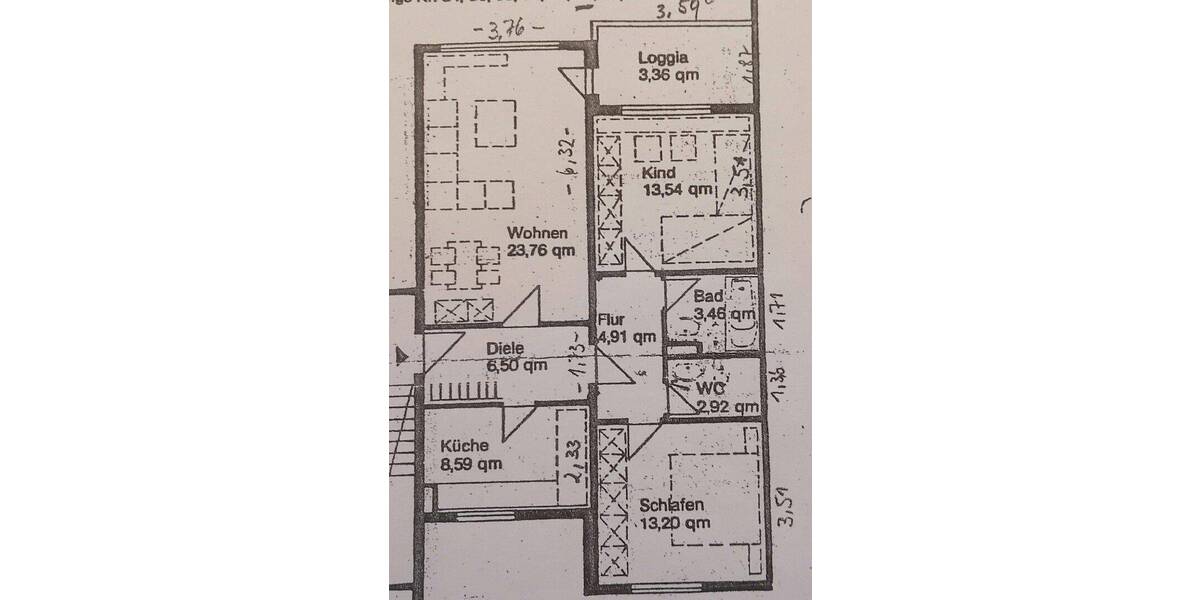 Etagenwohnung Braunschweig Lehndorf-Watenbüttel - 3 Zimmer, 80 m&sup2;, 239.000&euro; | Angebot:26816831