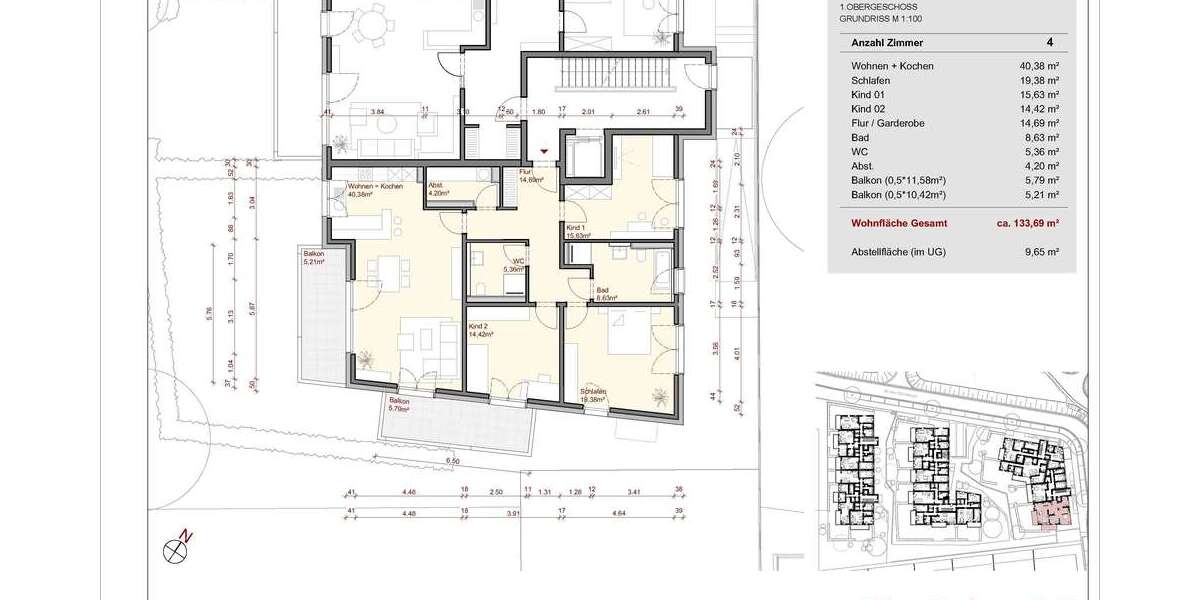 Etagenwohnung Wolfsburg Almke - 4 Zimmer, 134 m&sup2;, 474.200&euro; | Angebot:25548046