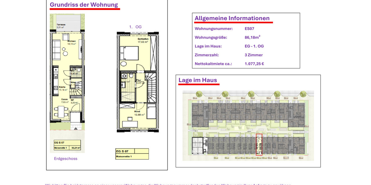 Maisonettenwohnung Wolfsburg Almke - 3 Zimmer, 86 m&sup2;, 1.076&euro; | Angebot:21201837