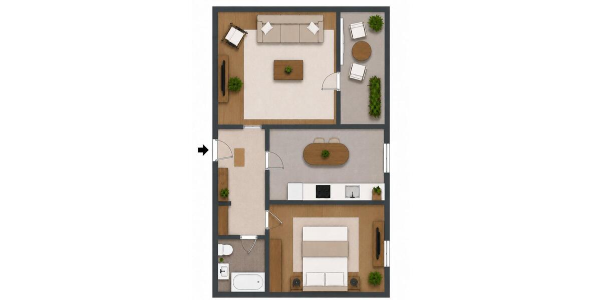 Etagenwohnung Wolfsburg Detmerode - 2 Zimmer, 58 m&sup2;, 99.000&euro; | Angebot:26964084
