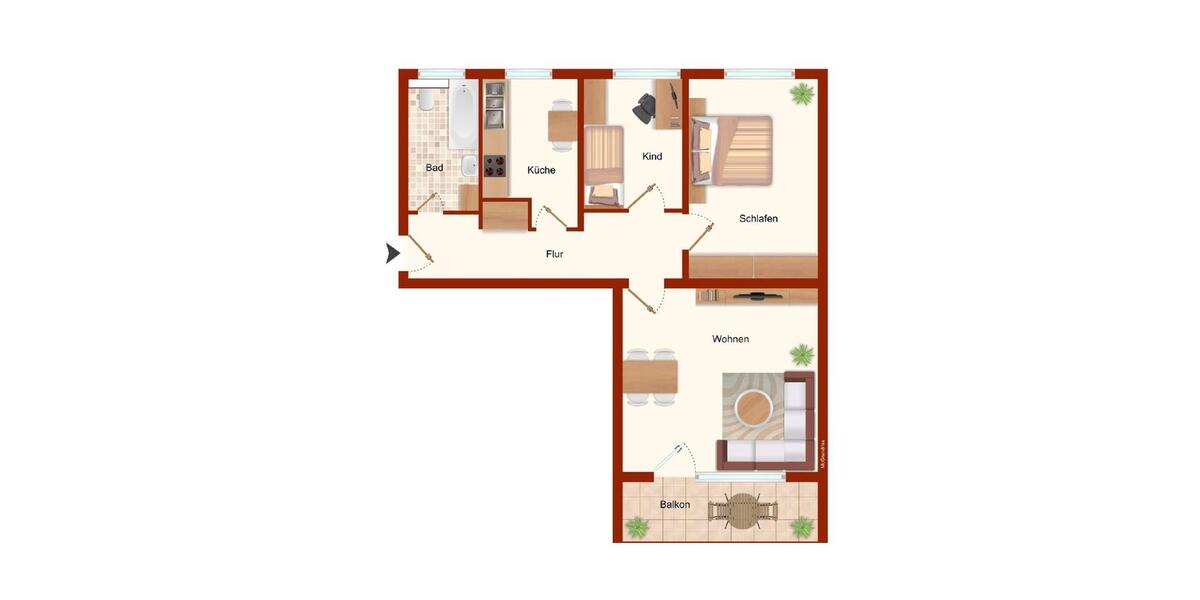Etagenwohnung Gifhorn - 3 Zimmer, 71 m&sup2;, 186.000&euro; | Angebot:26894334