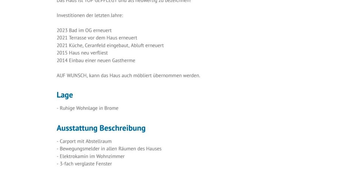 Reihenhaus Brome - 4 Zimmer, 102 m&sup2;, 209.000&euro; | Angebot:26904423