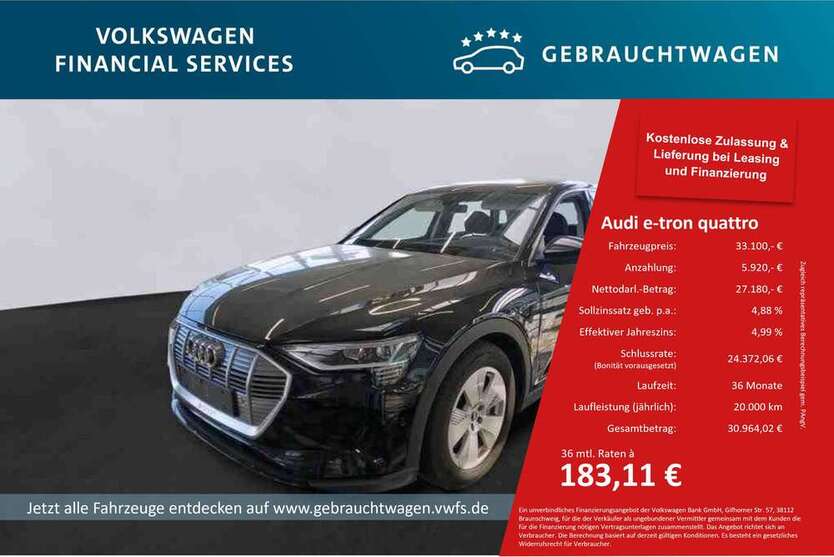 Audi e-tron 28.689 km 33.100 € Braunschweig 38112