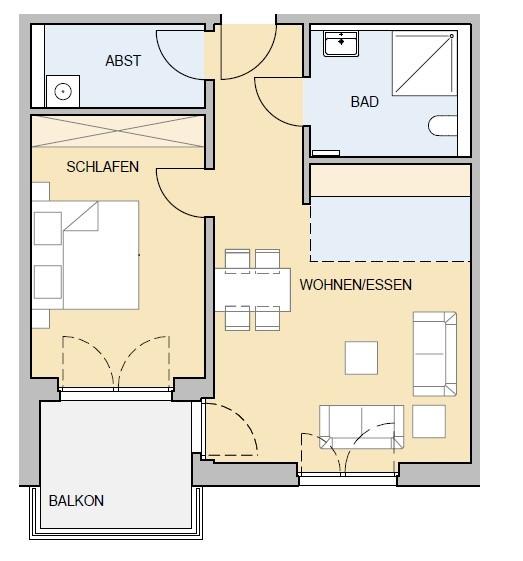 Etagenwohnung Braunschweig Heidberg-Melverode - 2 Zimmer, 61 m&sup2;, 809&euro; | Angebot:25730086