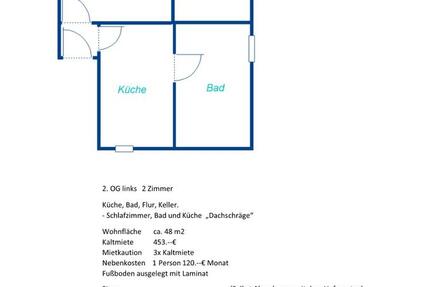 Wohnung Wolfenbüttel Adersheim - 2 Zimmer, 48 m&sup2;, 453&euro; | Angebot:24345128