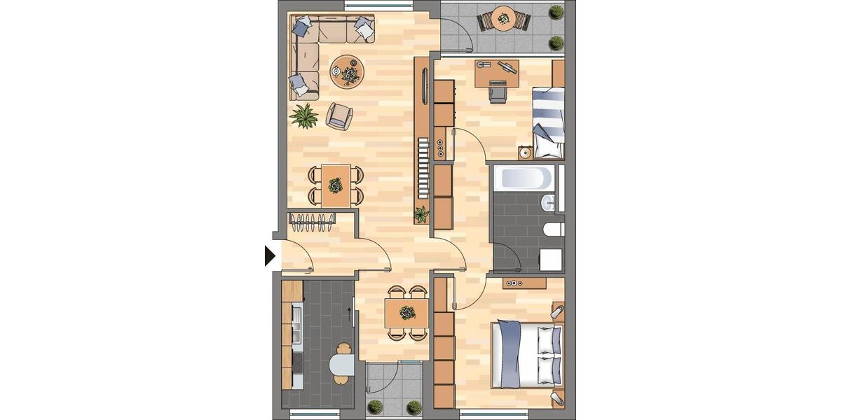 Etagenwohnung Braunschweig Timmerlah-Geitelde-Stiddien - 3 Zimmer, 77 m&sup2;, 609&euro; | Angebot:26561472