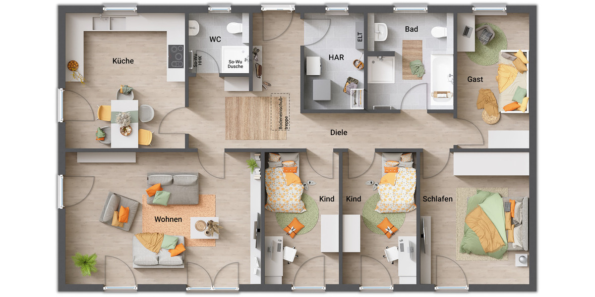 Bungalow Wendeburg - 6 Zimmer, 130 m&sup2;, 381.290&euro; | Angebot:26170580