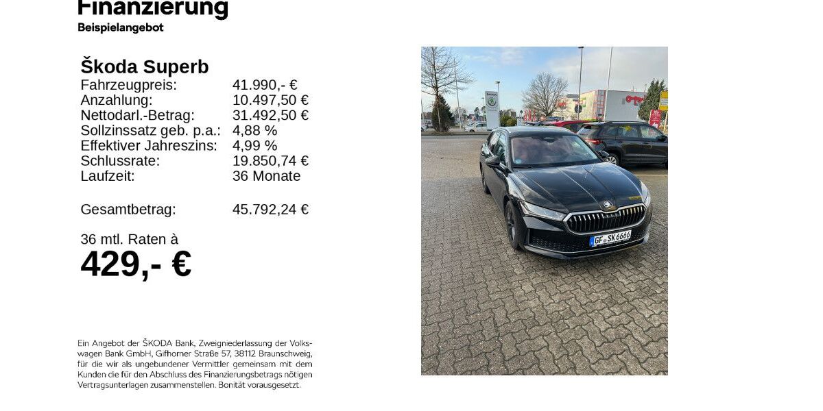 Skoda Superb 19.000 km 41.290 € Gifhorn 38518