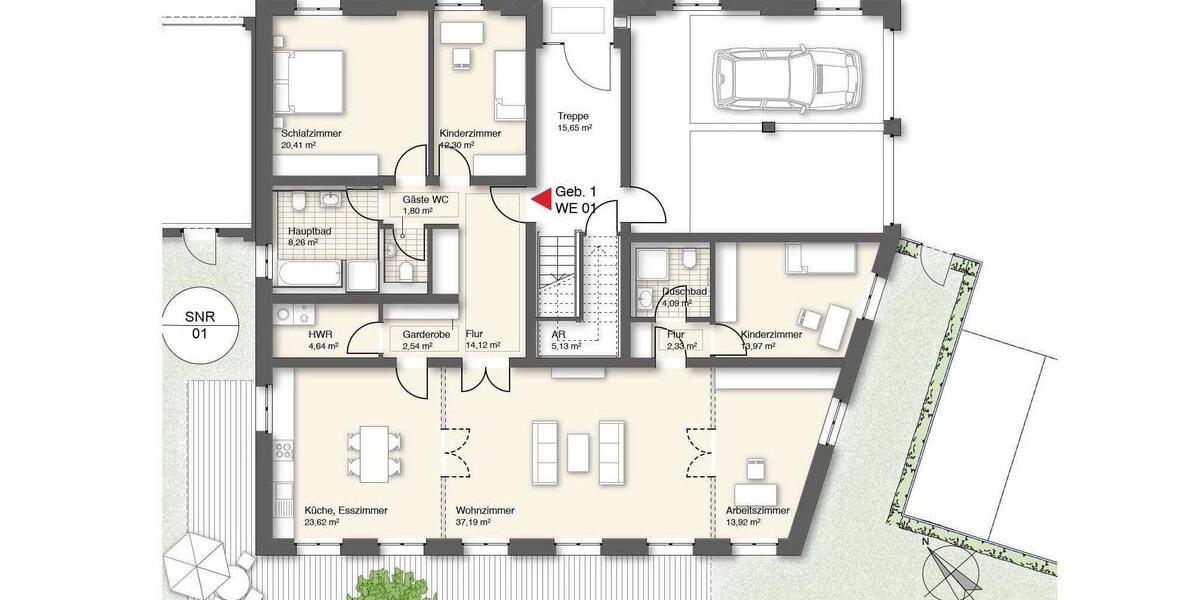 Erdgeschoßwohnung Gifhorn - 6 Zimmer, 167 m&sup2;, 1.650&euro; | Angebot:24749645