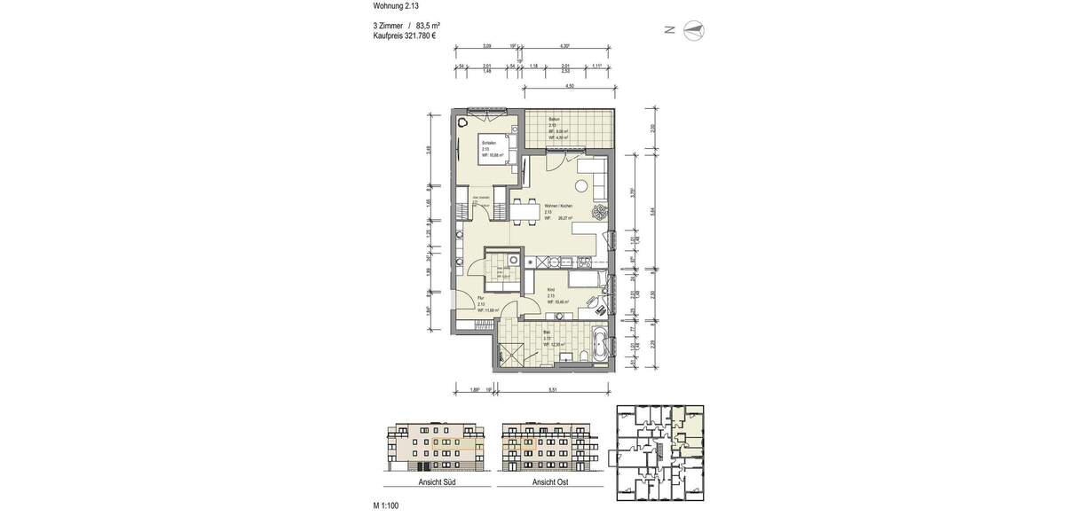Mit Balkon - moderne Obergeschosswohnung 