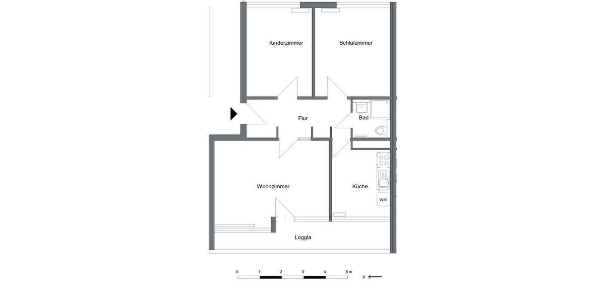 Wohnen mit Komfort: Modernisierte Wohnung mit Aufzug und Loggia 3 zimmer