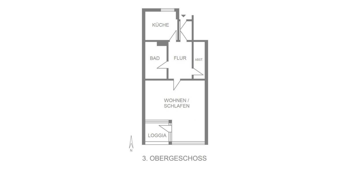 Etagenwohnung Wolfsburg Westhagen - 1 Zimmer, 42 m&sup2;, 480&euro; | Angebot:26816215