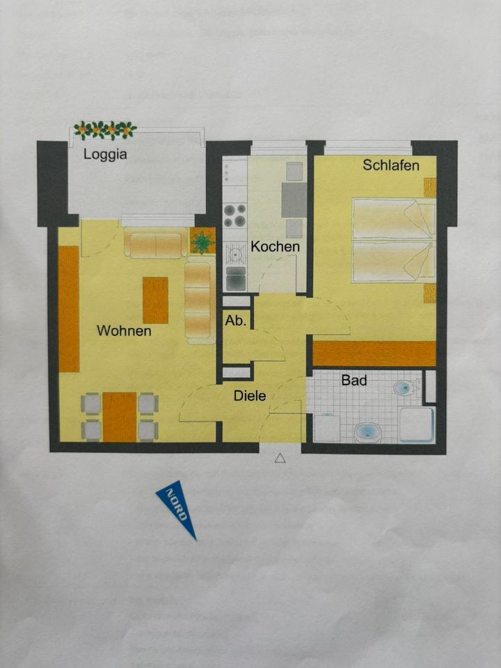 Helle 2-Zimmer-Wohnung mit Balkon in ruhiger Lage in Reislingen