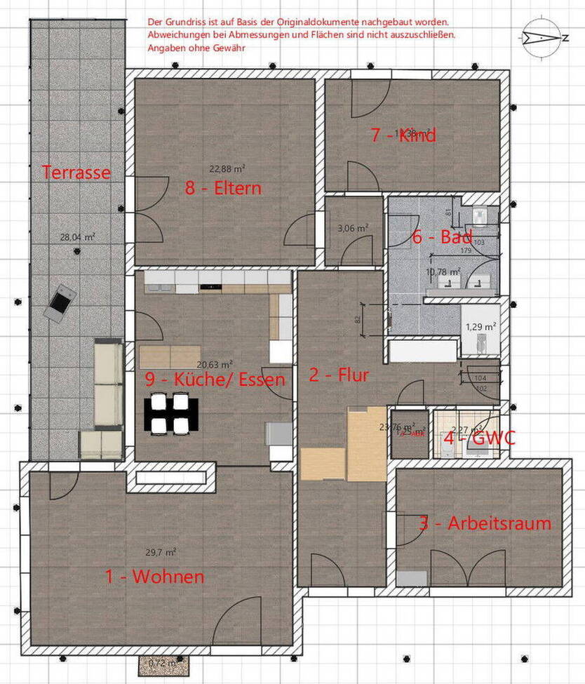 Flachdachbungalow | 4 Zimmer | Küche | Ready to live