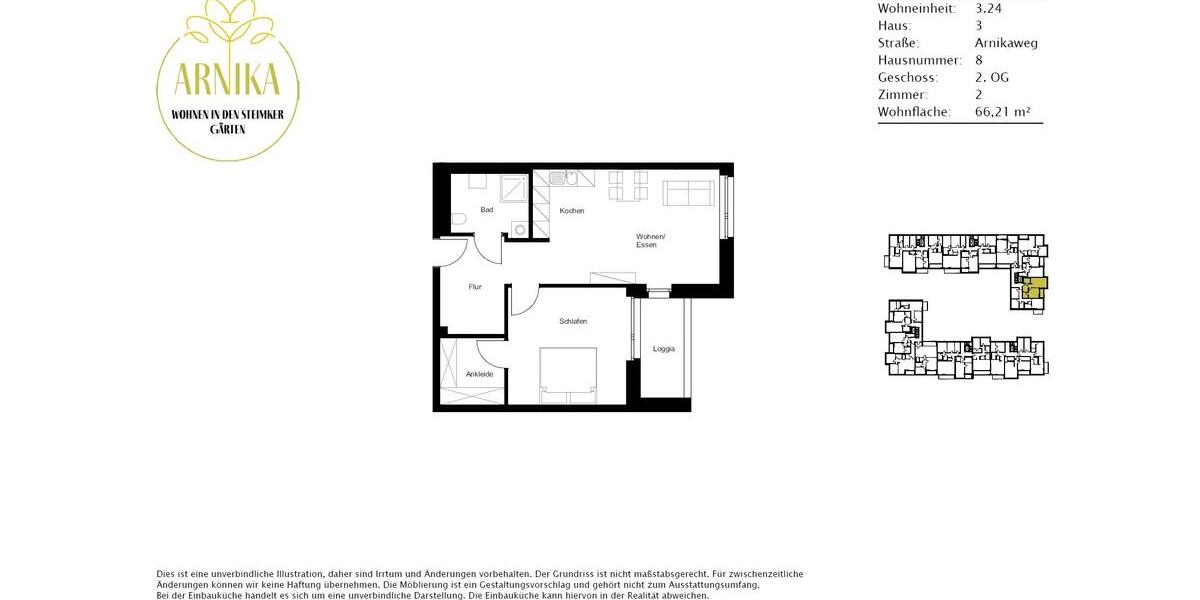 Etagenwohnung Wolfsburg Almke - 2 Zimmer, 66 m&sup2;, 730&euro; | Angebot:26096896