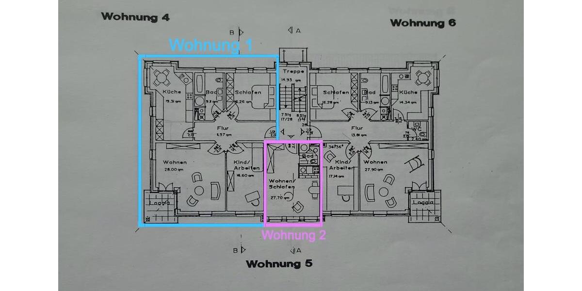 Etagenwohnung Braunschweig Wabe-Schunter-Beberbach - 3 Zimmer, 131 m&sup2;, 480.000&euro; | Angebot:26795661